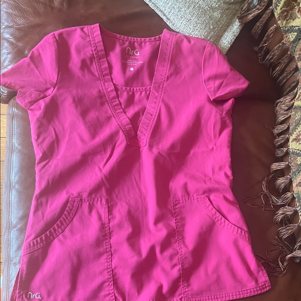 Barco Uniforms Hot Pink V-Neck Short Sleeve Top